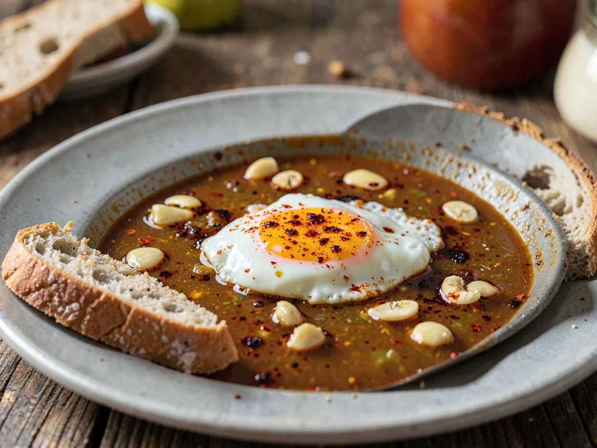 Sopa de Ajo (Castilian Garlic and Paprika Soup)