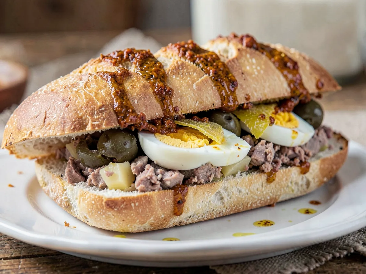 Casse-Croûte Tunisien (Tunisian Tuna and Harissa Baguette)