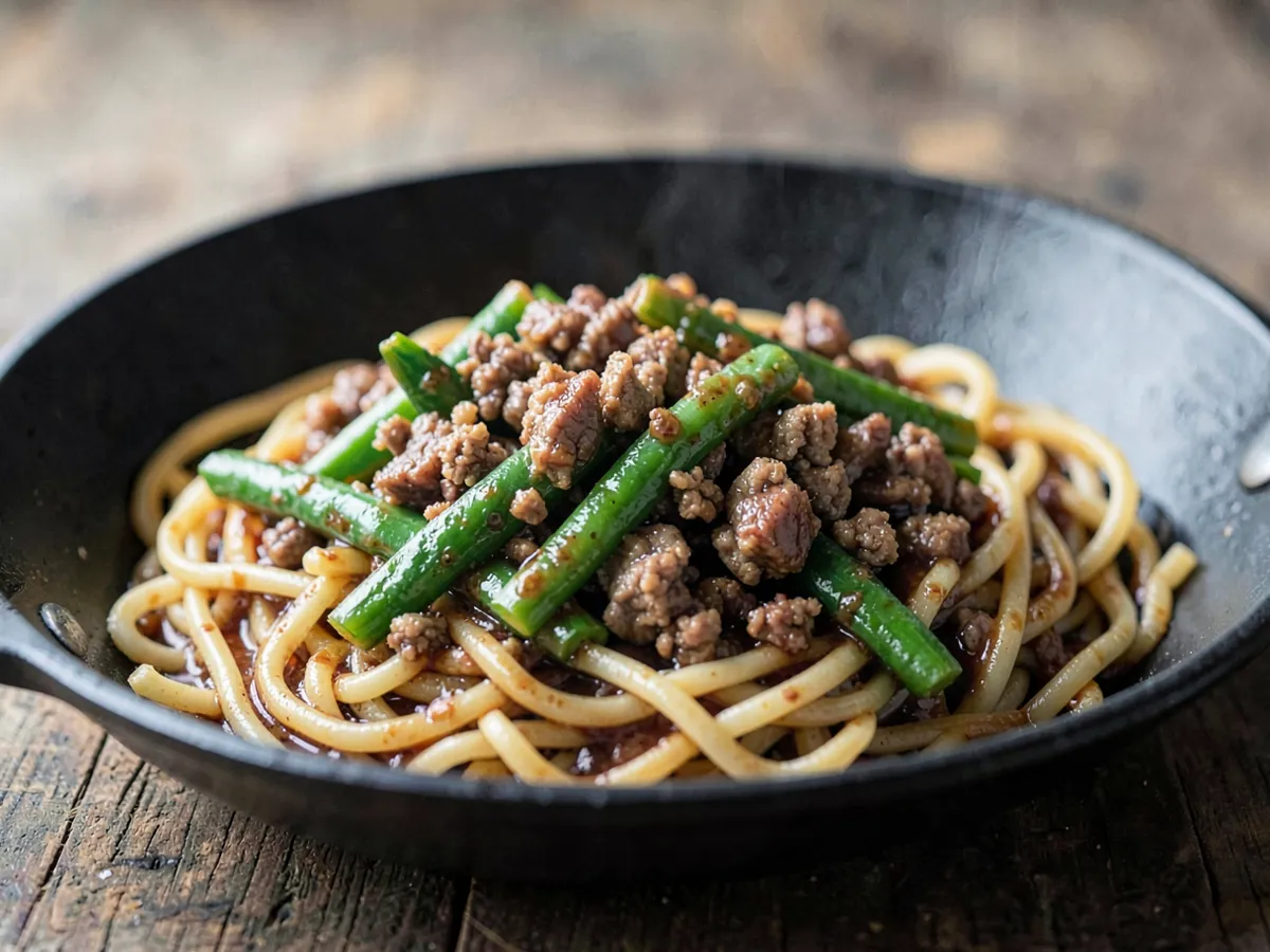 Sticky Pork Noodles