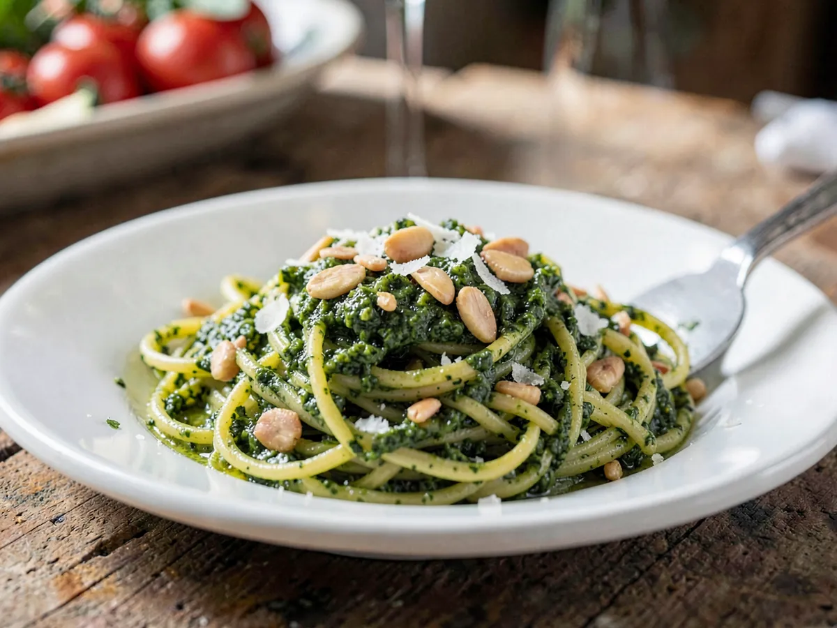 Pasta al pesto genovés