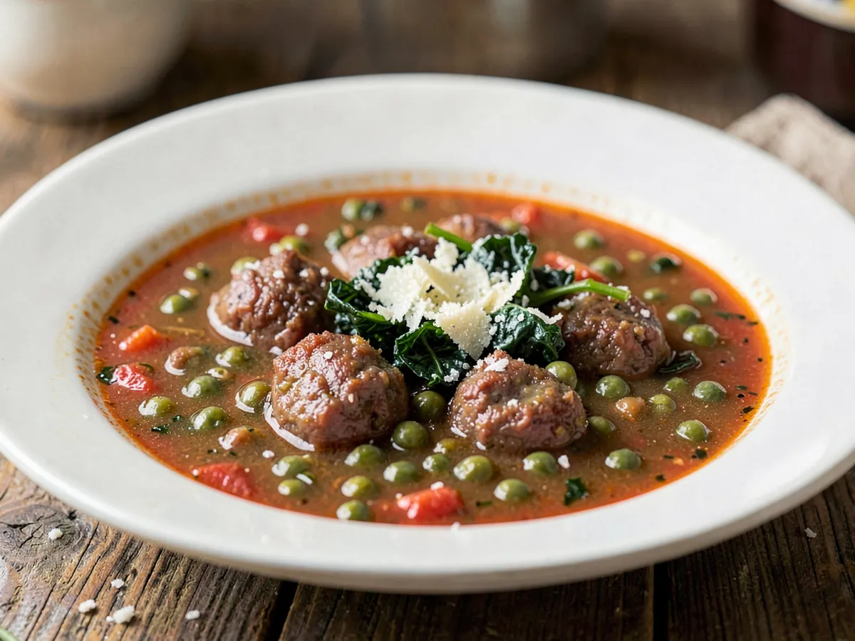 Sopa de salchicha y lentejas
