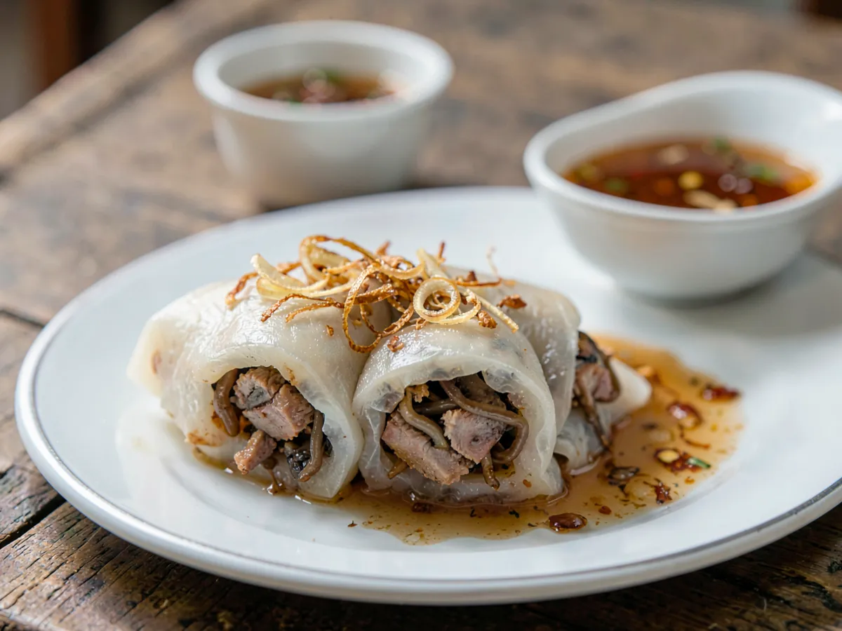 Banh Cuon (Vietnamese Steamed Rice Rolls)