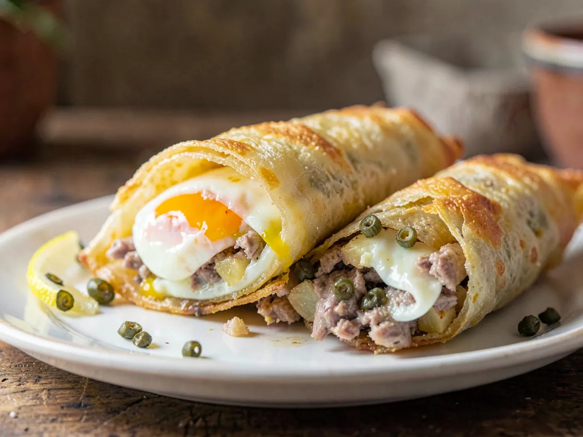 Tunisian Brik with Egg and Tuna