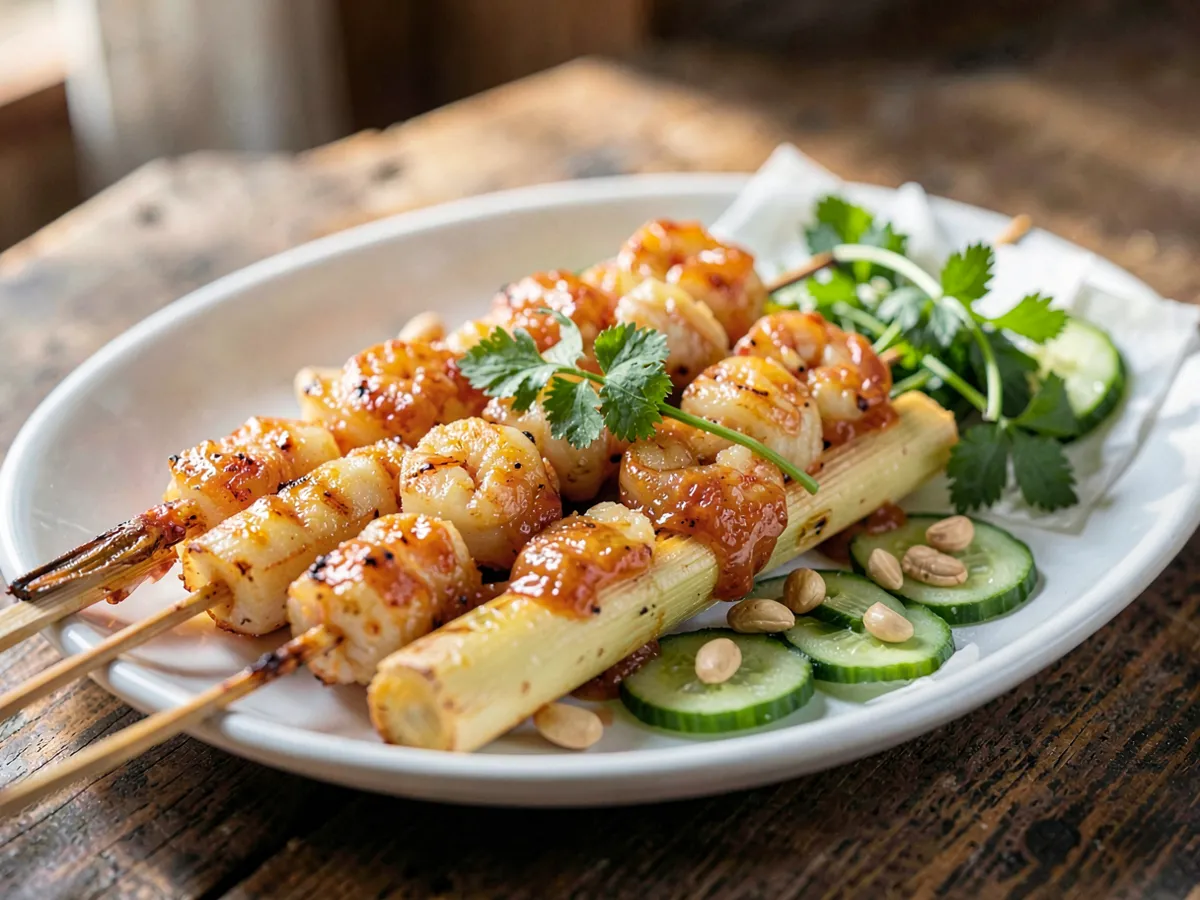 Chao Tom (Sugarcane Shrimp Skewers)
