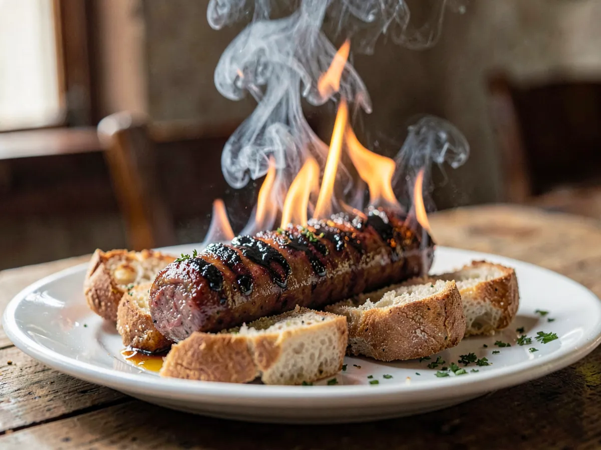 Chourico Assado (chorizo flambeado)