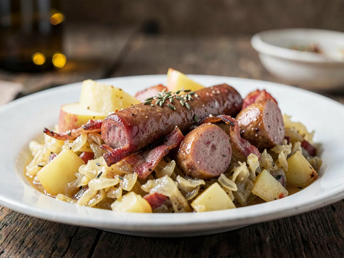German Sauerkraut and Sausage