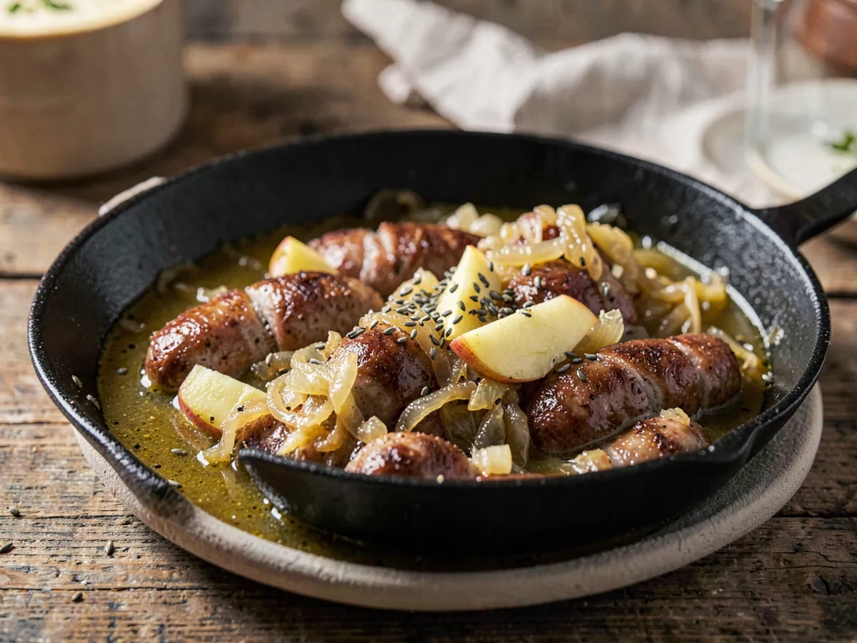 German Sausage and Sauerkraut Skillet