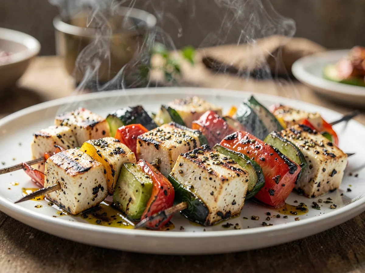 Grilled Halloumi & Vegetable Skewers