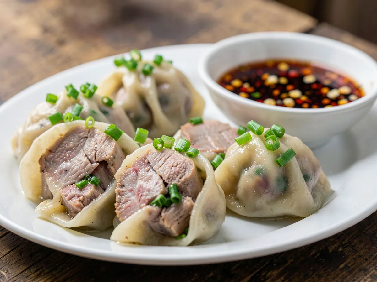 Empanadillas jiaozi de cerdo y cebollino