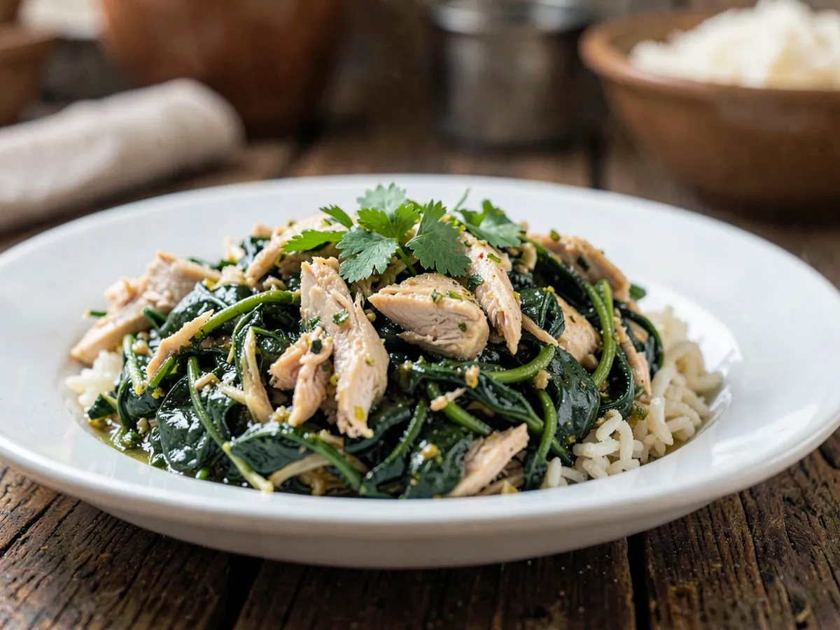 Slow Cooker Molokhia with Chicken