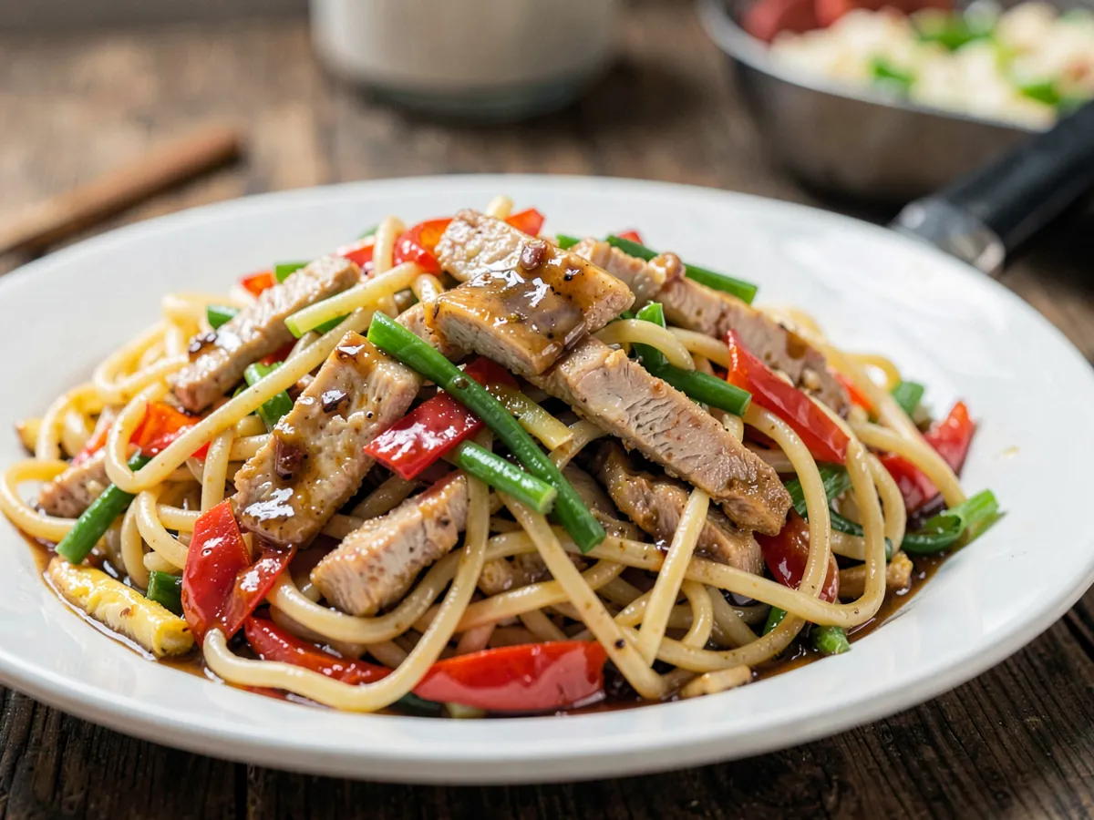 Chow mein de pollo