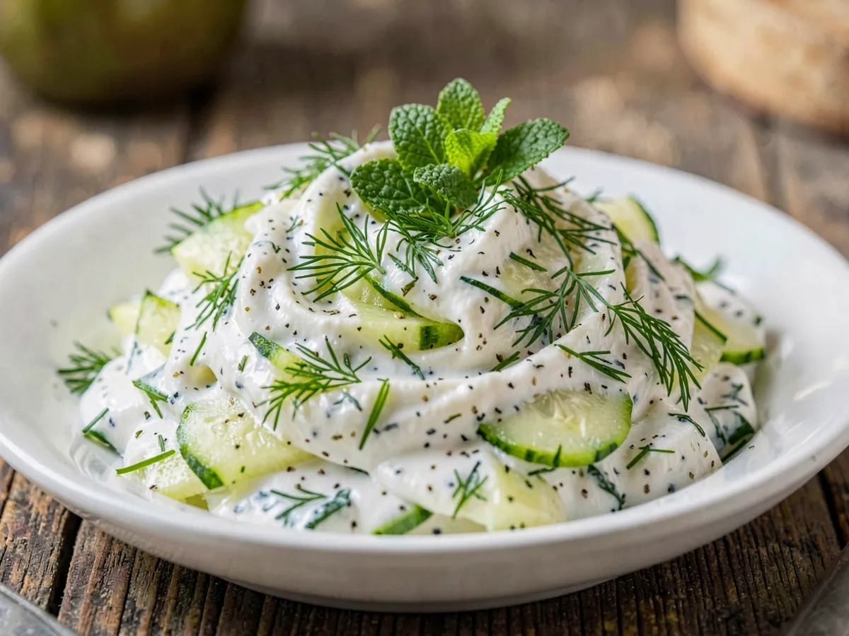 Turkish Cacik Cucumber Yogurt Salad