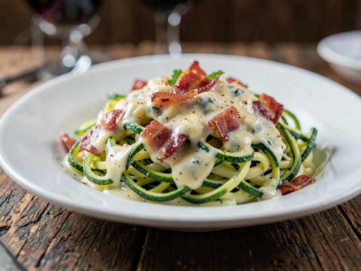 Zucchini Noodle Carbonara