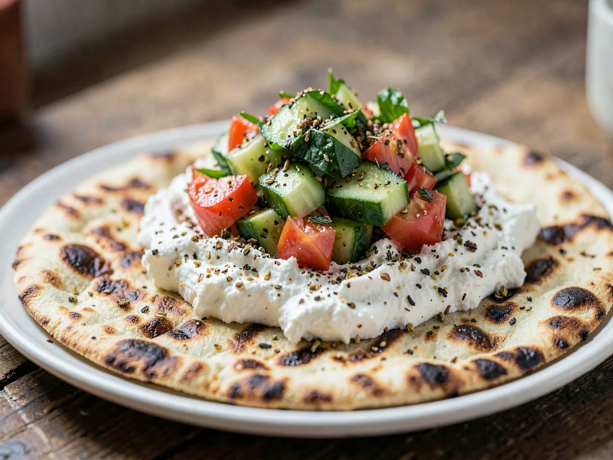 Grilled Flatbread with Labneh and Za'atar