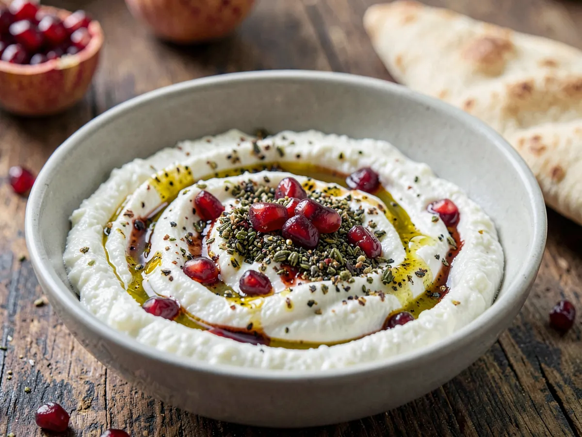 Labneh Mezze Bowl with Za'atar and Pomegranate