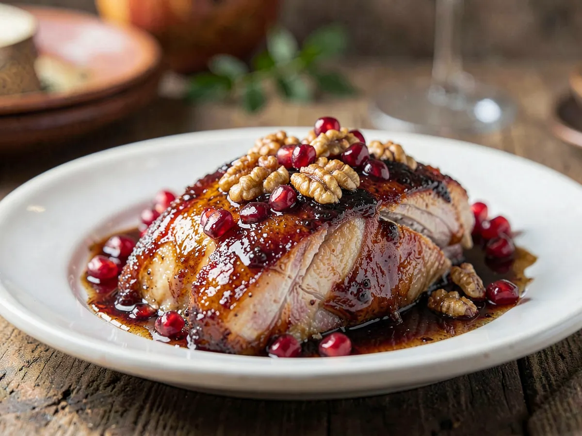 Pomegranate-Glazed Roast Duck Breast