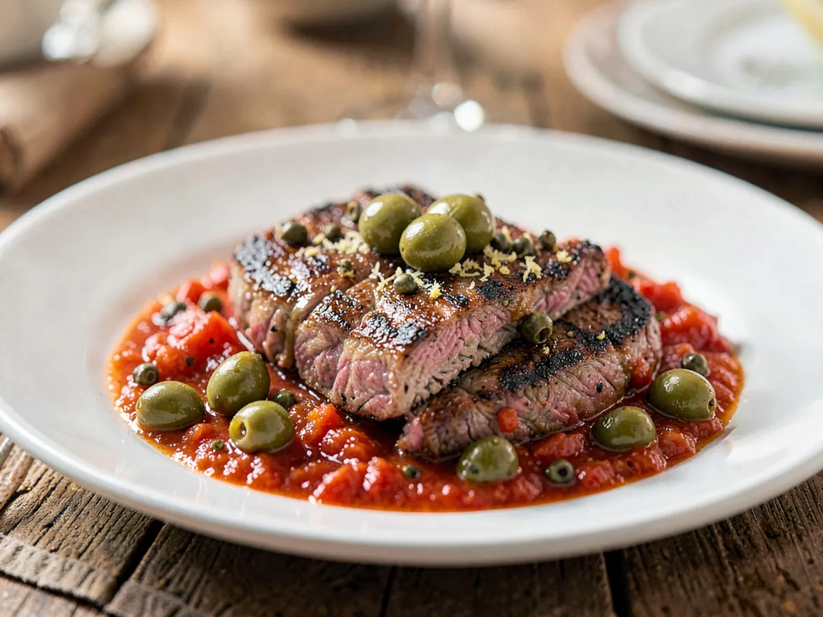 Provençal Tuna Steak with Green Olives