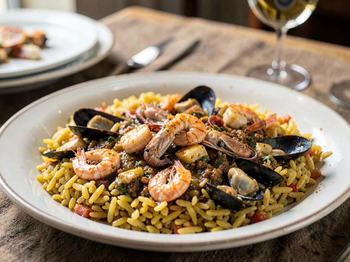 Spanish Seafood Paella with Bomba Rice