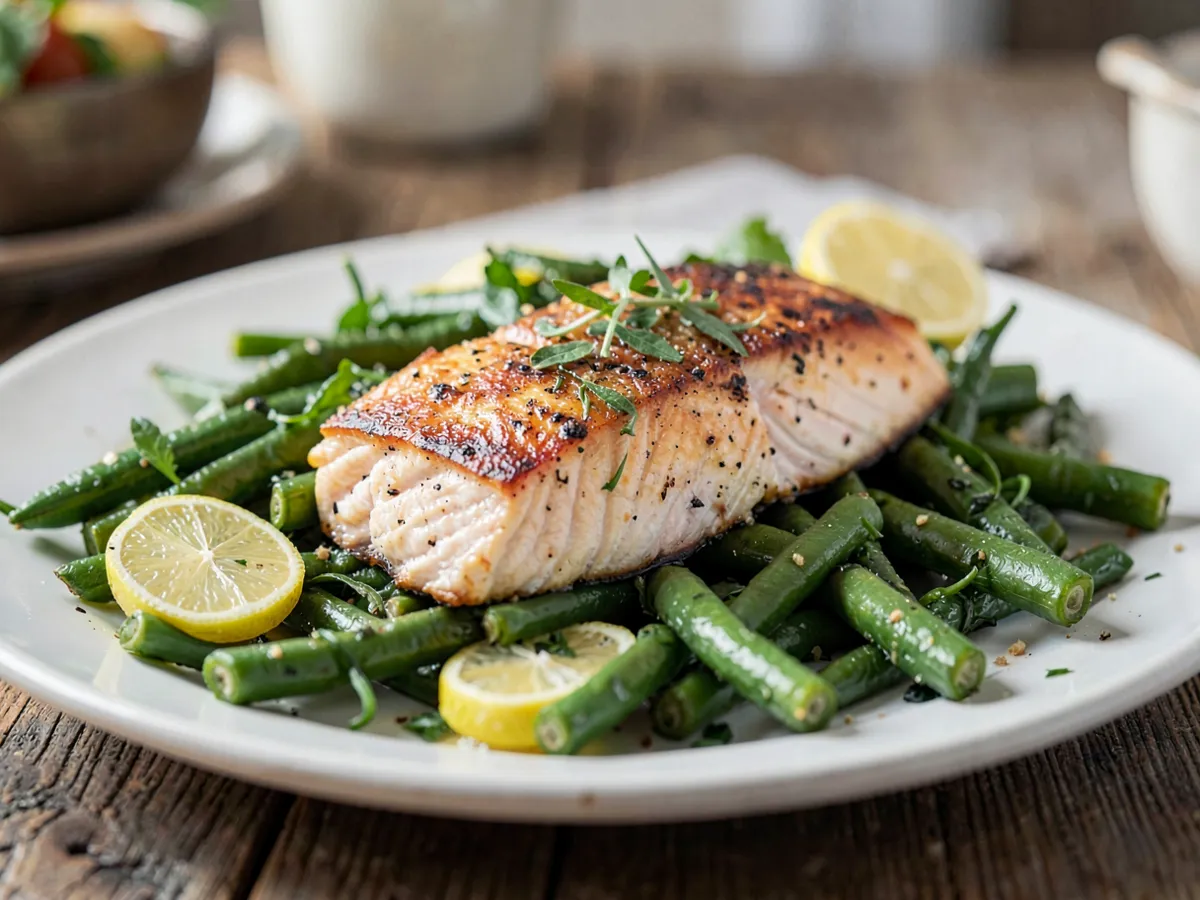 Baked Salmon with Quick Greens