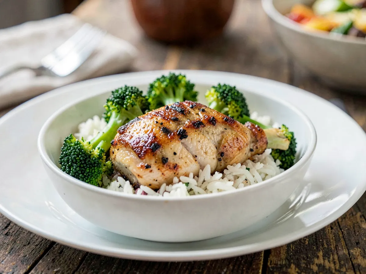 Quick High-Protein Chicken Thigh Rice Bowl