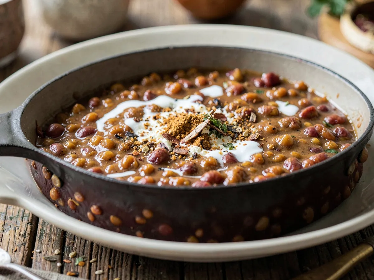 Dahl vegano de lentejas rojas