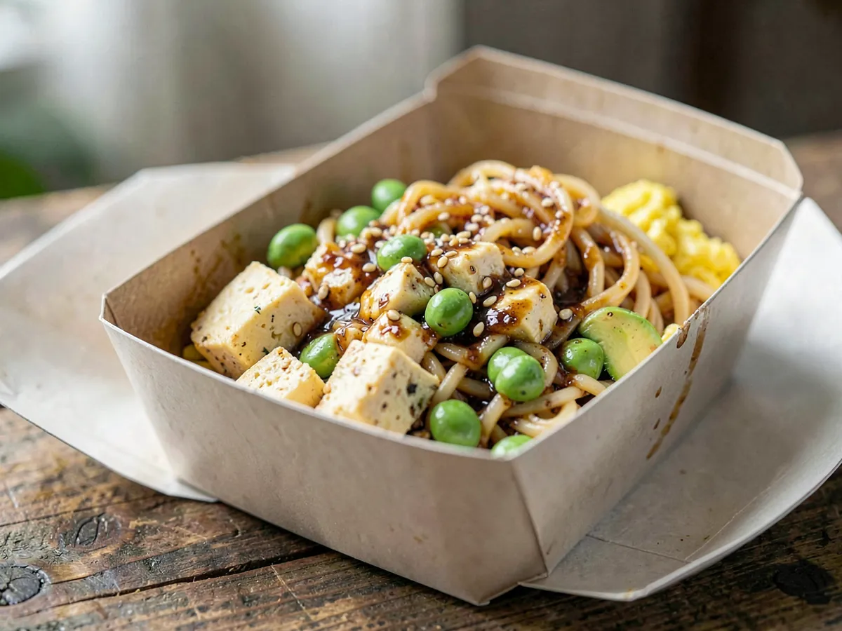 Fiambrera de Fideos con Tofu y Sésamo