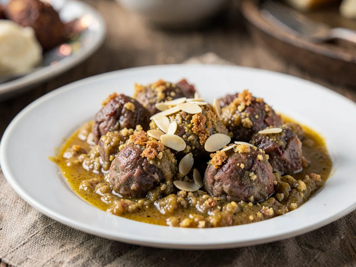 Albóndigas en salsa de almendras