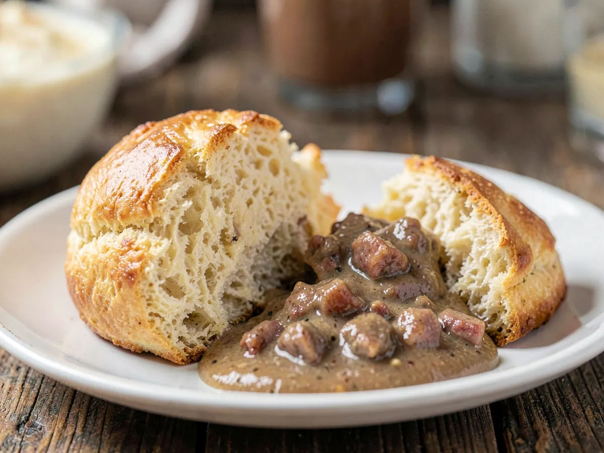 Buttermilk Biscuits with Sausage Gravy