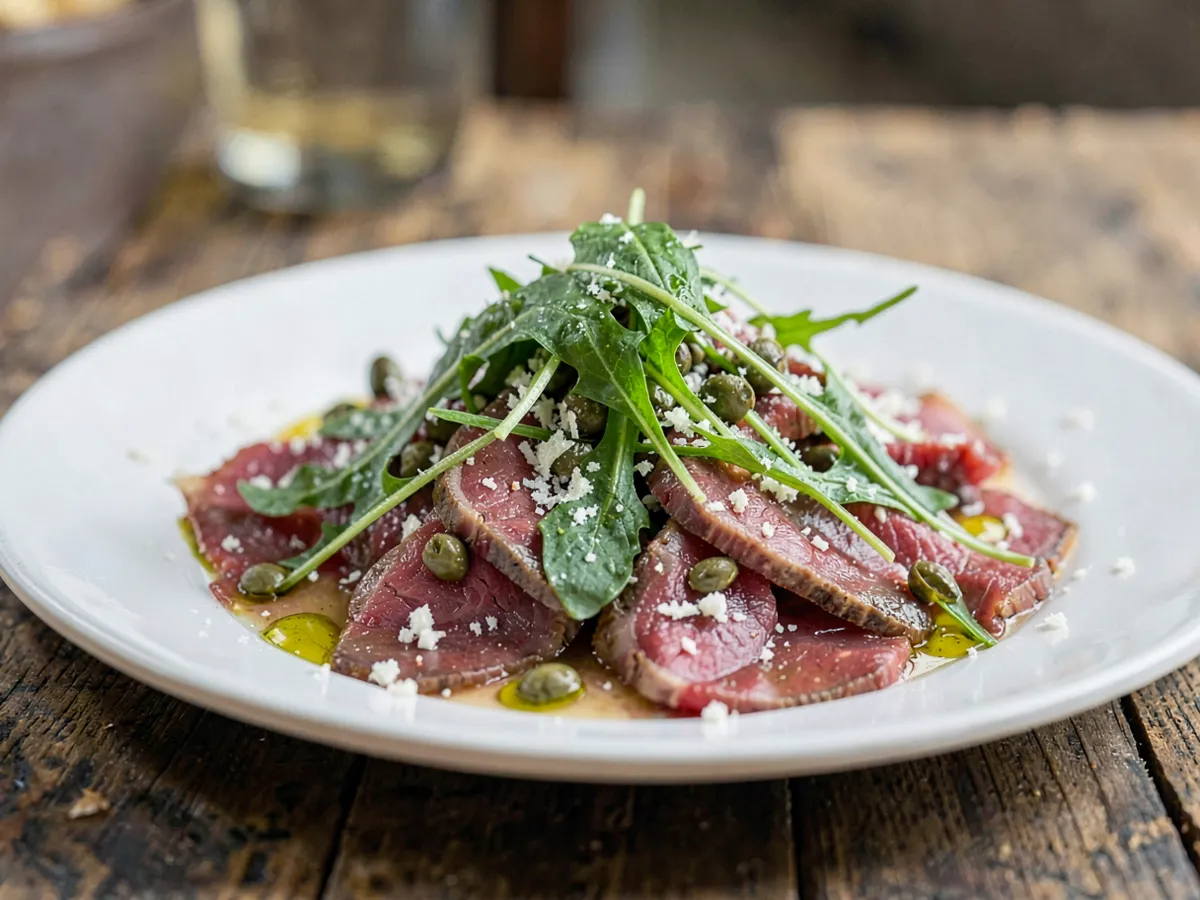 Beef Carpaccio with Rocket and Parmesan
