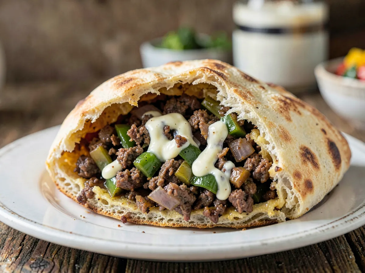 Hawawshi (Egyptian Spiced Meat Stuffed Pita)