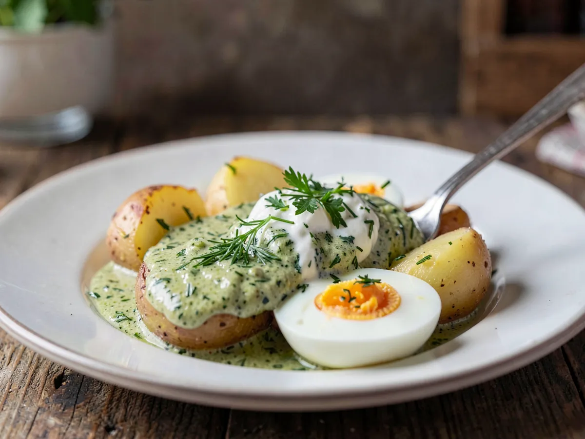 Frankfurter Grüne Soße with Potatoes and Eggs
