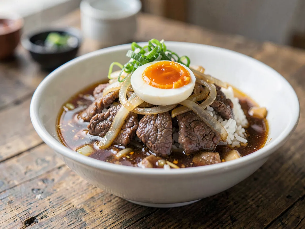 Gyudon (Beef and Onion Rice Bowl)