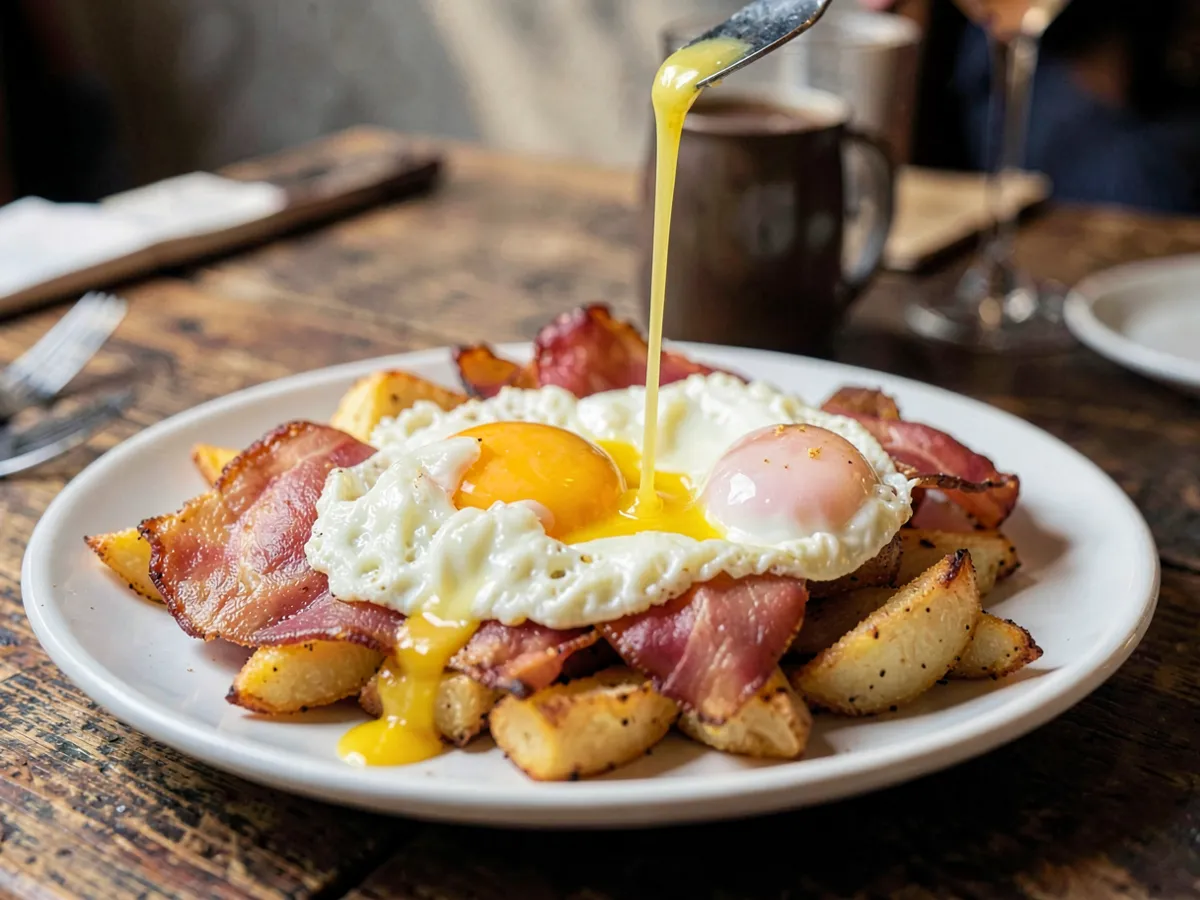 Huevos Rotos (Broken Eggs over Fried Potatoes)