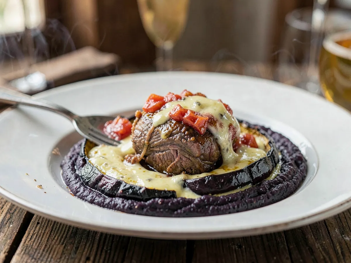 Hünkar Beğendi (Lamb Stew over Smoky Eggplant Purée)