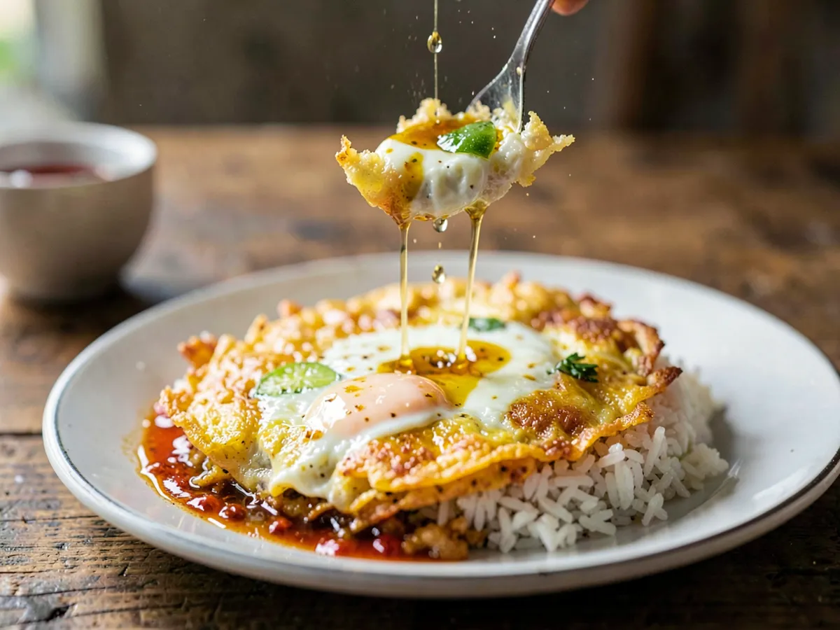 Khai Jiao (Thai Crispy Omelette with Rice)