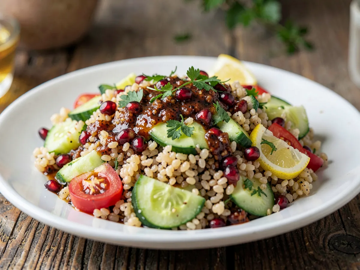 Kısır (Turkish Bulgur Salad with Pomegranate Molasses)