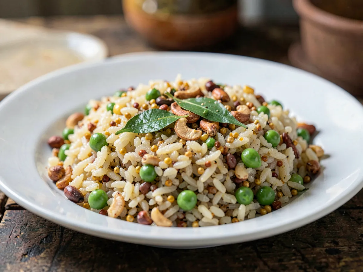 Rava Upma with Cashews and Curry Leaves