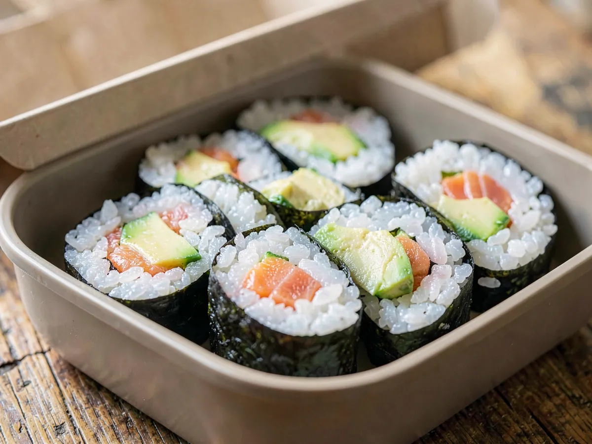Salmon and Avocado Maki Rolls